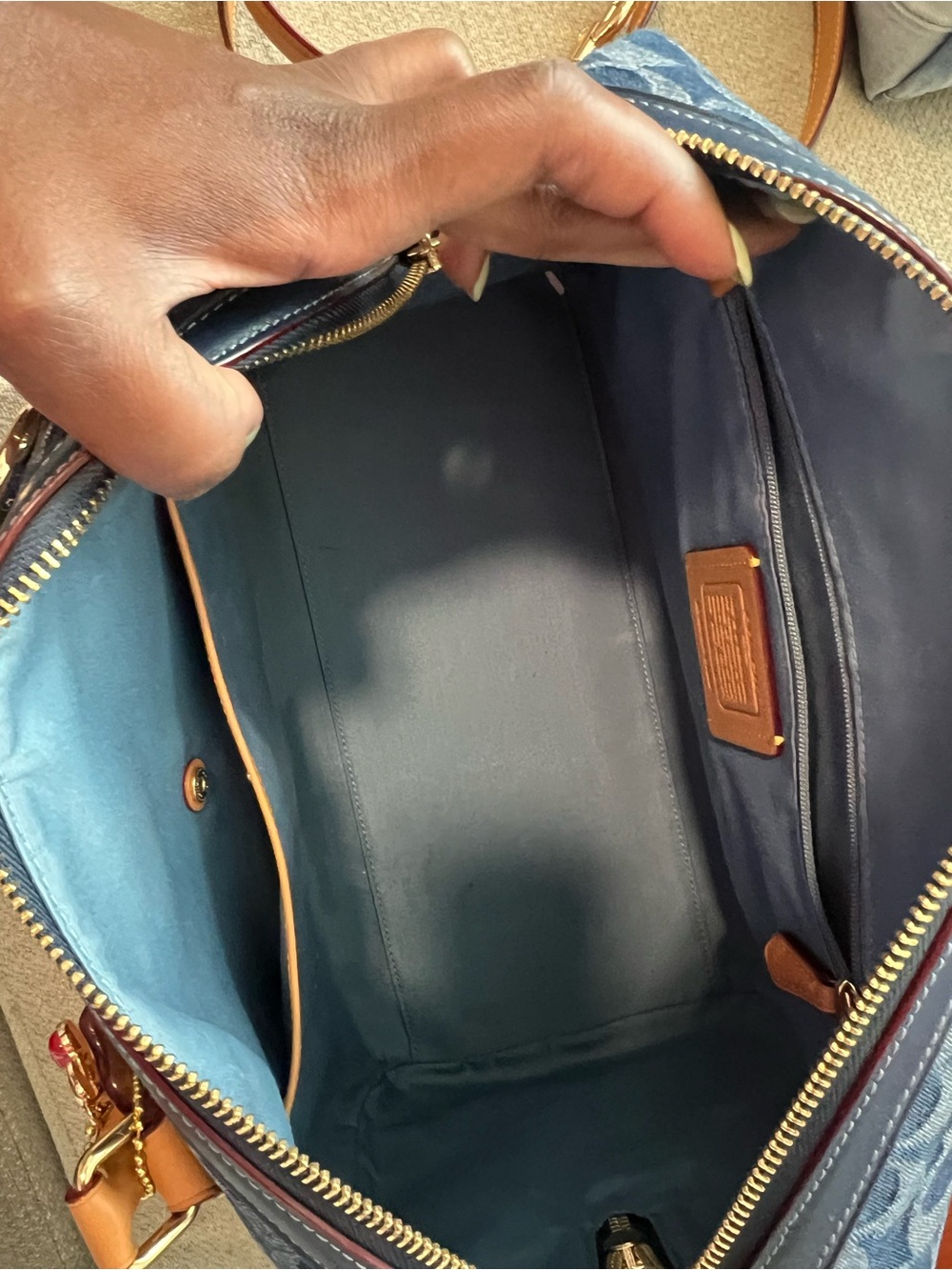 Coach Signature Large Denim Rowan - Picture 6 of 10